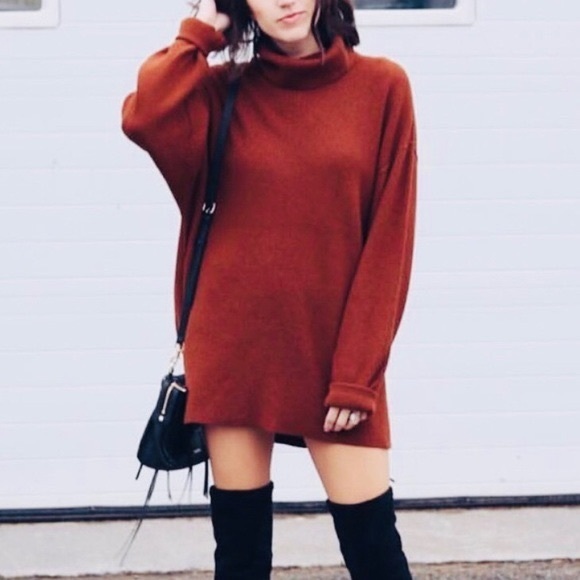 SOLD^FP Softly Structured Knit Tunic Sweater Dress - Picture 2 of 15